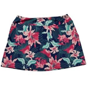 Tommy Bahama Women's Active Golf Tennis Skort Floral Green And Pink, Size Large